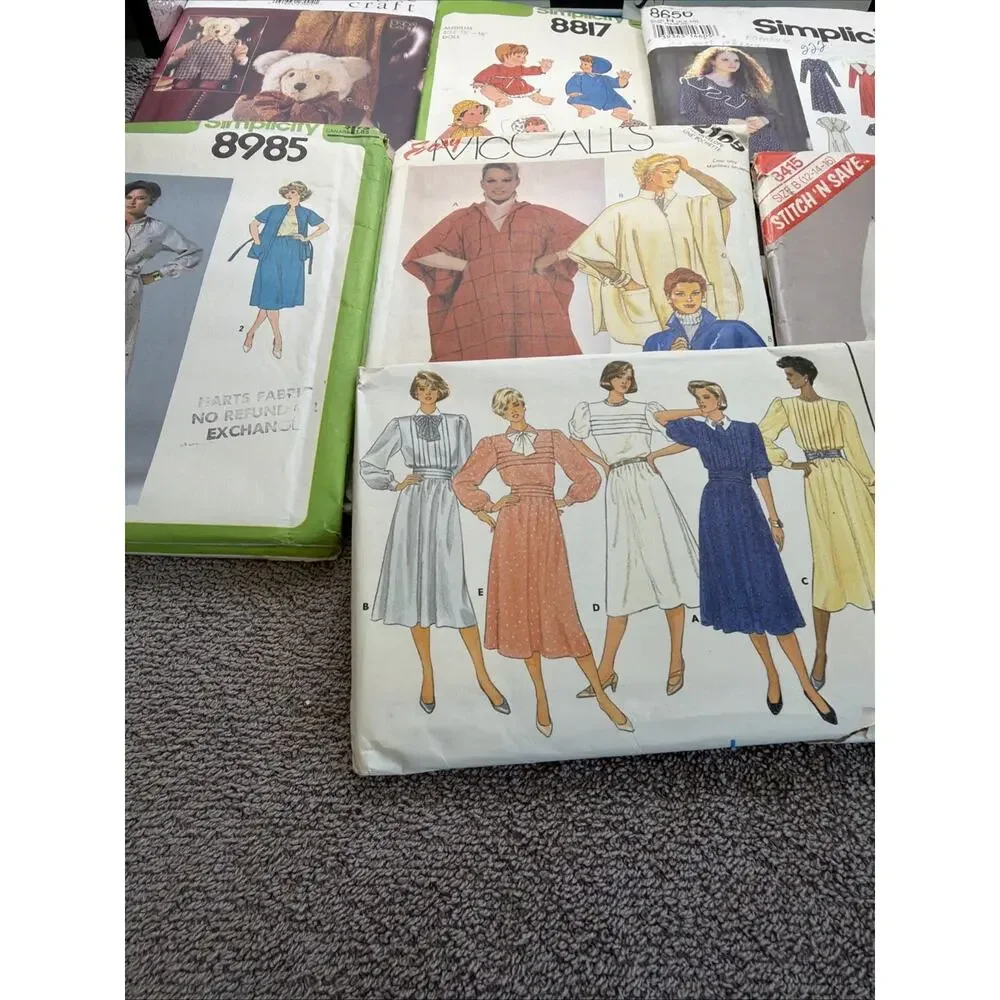 14 Vintage 1960'S /70/80s Sewing Patterns Dresses Blouses Kids Patterns & More